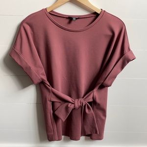 Express Dressy Deep Rose Tie-front Top. Sz Small